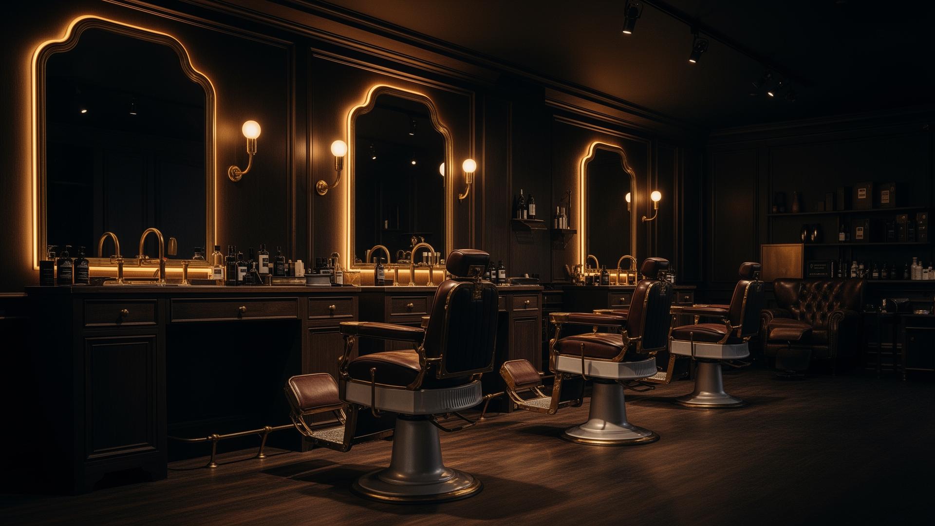 Interior cinematografic AL Barbershop
